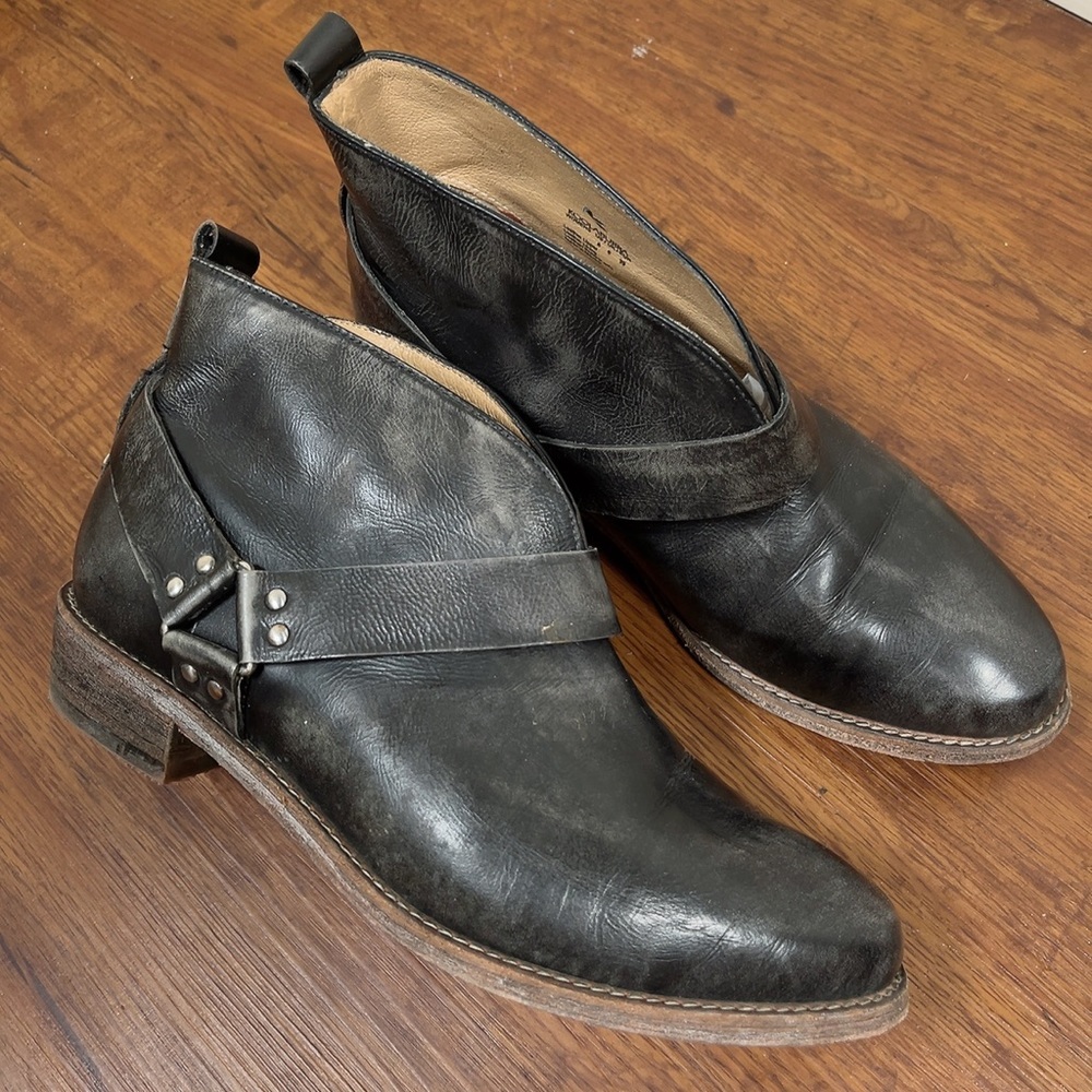 KOOLABURRA BY UGG DAME HARNESS BLACK ANKLE BOOTS GENUINE LEATHER SIZE 8